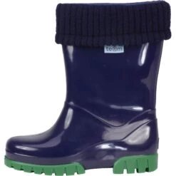 Term Footwear Shiny Wellies With Socks 12 Term Footwear Shiny Wellies With Socks -Cots Footwear Shop Navy Wellies1