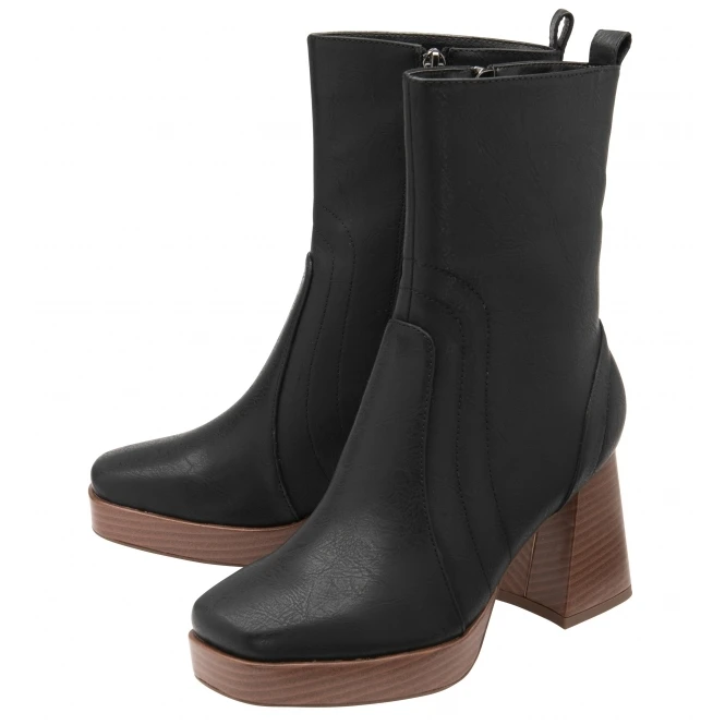 Black Kilrush Heeled Mid-Calf Boots | Ravel 2 Black Kilrush Heeled Mid-Calf Boots | Ravel - Image 2