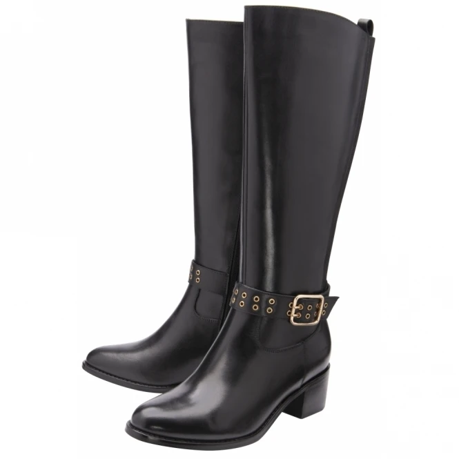 Black Lajas Leather Knee High Boots | Ravel 2 Black Lajas Leather Knee High Boots | Ravel - Image 2