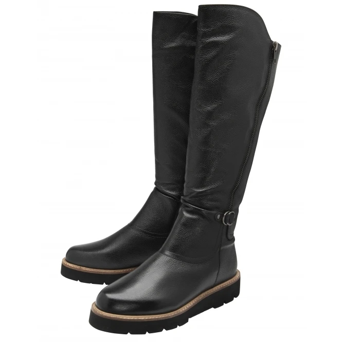 Black Leather Callan Knee High Boots | Ravel 2 Black Leather Callan Knee High Boots | Ravel - Image 2