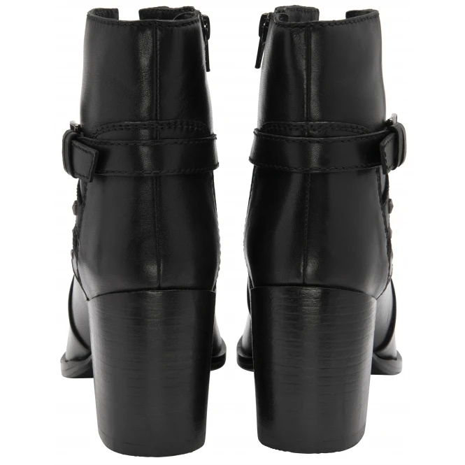 Black Leather Delvin Heeled Ankle Boots | Ravel 3 Black Leather Delvin Heeled Ankle Boots | Ravel - Image 3