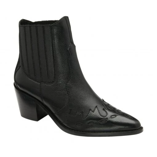 Black Leather Galmoy Heeled Ankle Boots | Ravel -Cots Footwear Shop black leather galmoy heeled ankle boots ravel p1710 10206 medium