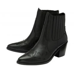 Black Leather Galmoy Heeled Ankle Boots | Ravel -Cots Footwear Shop black leather galmoy heeled ankle boots ravel p1710 10207 medium