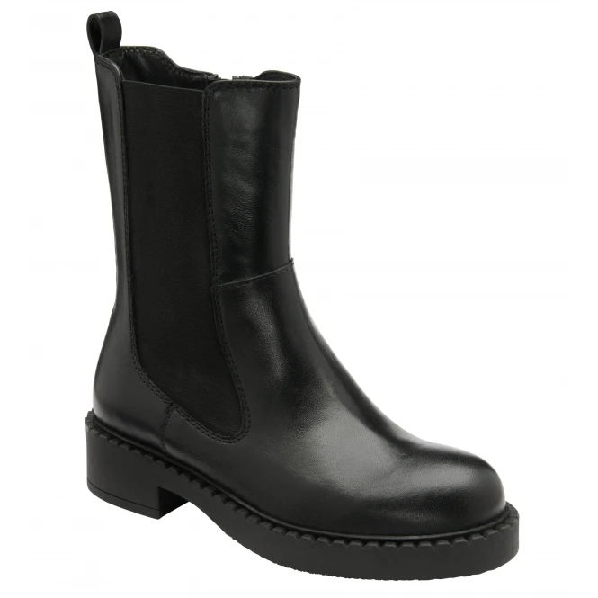 Black Leather Garvie Zip-Up Mid-Calf Boots | Ravel 1 Black Leather Garvie Zip-Up Mid-Calf Boots | Ravel