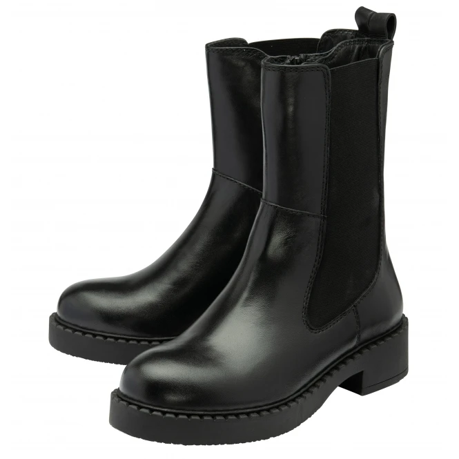 Black Leather Garvie Zip-Up Mid-Calf Boots | Ravel 2 Black Leather Garvie Zip-Up Mid-Calf Boots | Ravel - Image 2