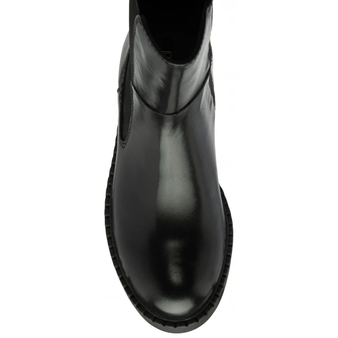 Black Leather Garvie Zip-Up Mid-Calf Boots | Ravel 4 Black Leather Garvie Zip-Up Mid-Calf Boots | Ravel - Image 4