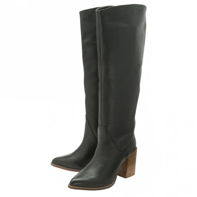 Black Leather Lumsden Heeled Knee High Boots | Ravel 2 Black Leather Lumsden Heeled Knee High Boots | Ravel - Image 2