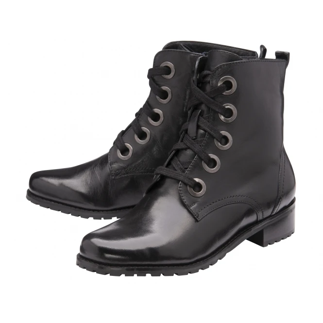 Black Leather Marti Lace-Up Ankle Boots | Ravel 2 Black Leather Marti Lace-Up Ankle Boots | Ravel - Image 2