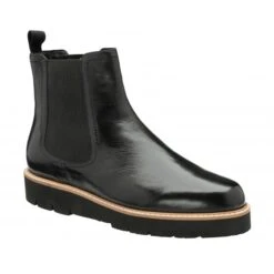 Black Leather Moza Chelsea Boots | Ravel