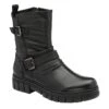 Black Leather Navan Zip-Up Mid-Calf Boots | Ravel