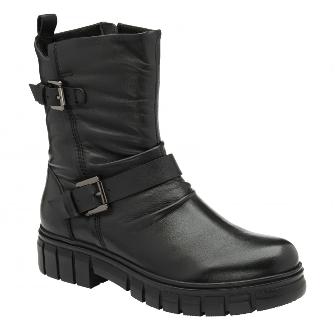 Black Leather Navan Zip-Up Mid-Calf Boots | Ravel 1 Black Leather Navan Zip-Up Mid-Calf Boots | Ravel