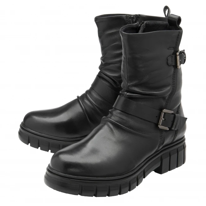 Black Leather Navan Zip-Up Mid-Calf Boots | Ravel 2 Black Leather Navan Zip-Up Mid-Calf Boots | Ravel - Image 2