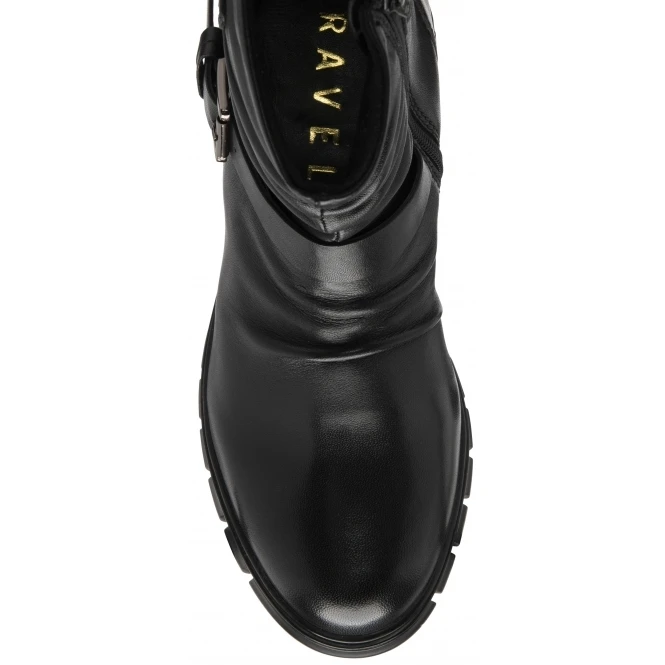 Black Leather Navan Zip-Up Mid-Calf Boots | Ravel 4 Black Leather Navan Zip-Up Mid-Calf Boots | Ravel - Image 4