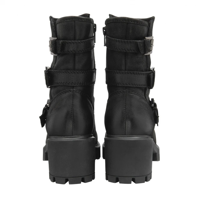 Black Leather Nell Zip-Up Mid-Calf Boots | Ravel 3 Black Leather Nell Zip-Up Mid-Calf Boots | Ravel - Image 3