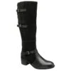Black Leather & Suede Mary Knee High Boots | Ravel