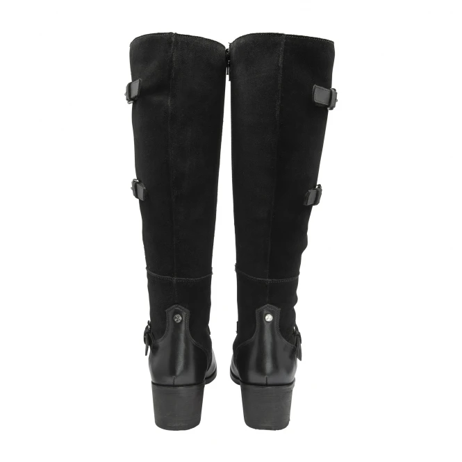 Black Leather & Suede Mary Knee High Boots | Ravel 3 Black Leather & Suede Mary Knee High Boots | Ravel - Image 3
