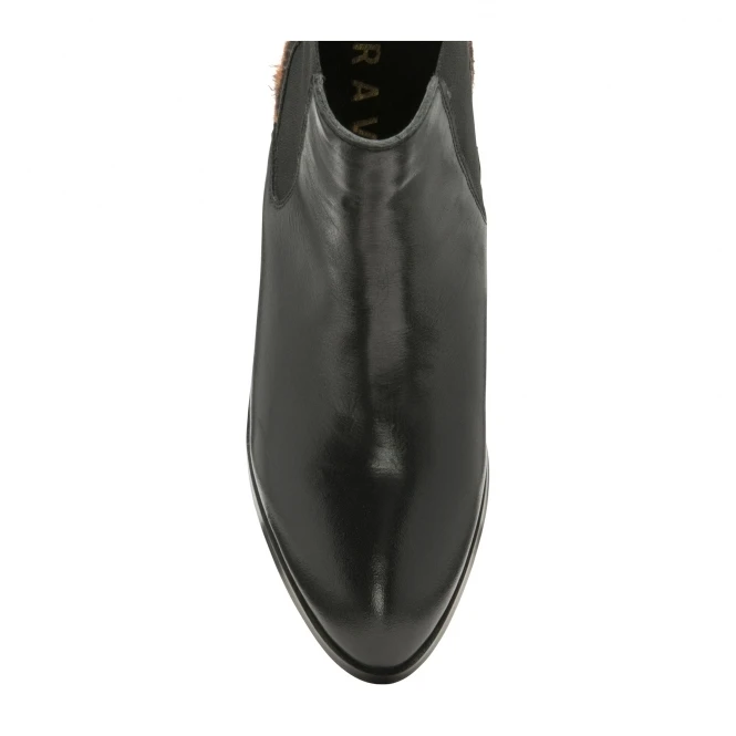 Black/Leopard Saxman Leather Heeled Ankle Boots | Ravel 4 Black/Leopard Saxman Leather Heeled Ankle Boots | Ravel - Image 4