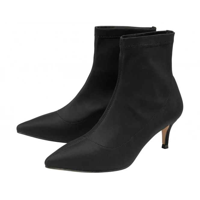 Black Satin Madruga Pointed-Toe Sock Boots | Ravel 2 Black Satin Madruga Pointed-Toe Sock Boots | Ravel - Image 2
