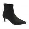 Black Satin Madruga Pointed-Toe Sock Boots | Ravel
