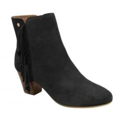 Black Suede Laxey Heeled Ankle Boots | Ravel