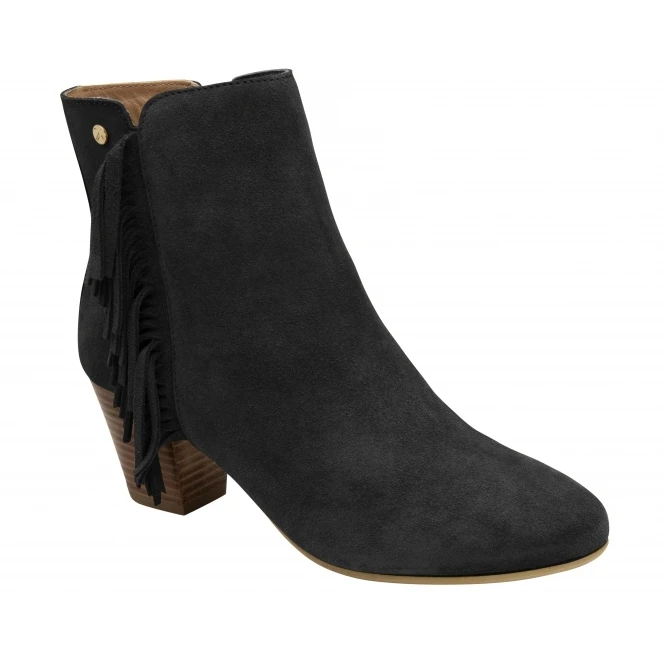 Black Suede Laxey Heeled Ankle Boots | Ravel 1 Black Suede Laxey Heeled Ankle Boots | Ravel