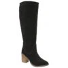 Black Suede Lumsden Heeled Knee High Boots | Ravel