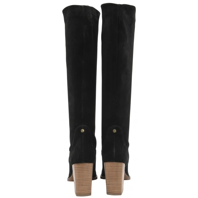 Black Suede Lumsden Heeled Knee High Boots | Ravel 3 Black Suede Lumsden Heeled Knee High Boots | Ravel - Image 3