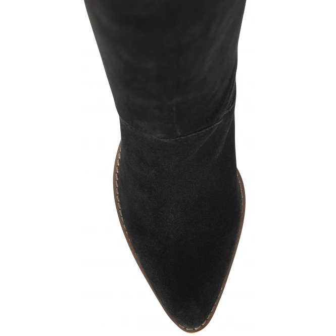Black Suede Lumsden Heeled Knee High Boots | Ravel 4 Black Suede Lumsden Heeled Knee High Boots | Ravel - Image 4