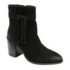 Black Suede Soran Heeled Ankle Boots | Ravel