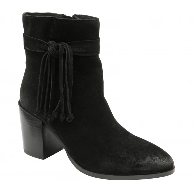 Black Suede Soran Heeled Ankle Boots | Ravel 1 Black Suede Soran Heeled Ankle Boots | Ravel