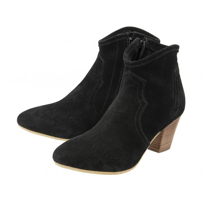Black Suede Teelin Heeled Ankle Boots | Ravel 2 Black Suede Teelin Heeled Ankle Boots | Ravel - Image 2