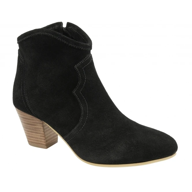 Black Suede Teelin Heeled Ankle Boots | Ravel 1 Black Suede Teelin Heeled Ankle Boots | Ravel
