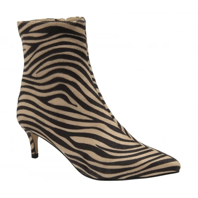 Brown & Beige Zebra-Print Currans Pointed-Toe Ankle Boots | Ravel 1 Brown & Beige Zebra-Print Currans Pointed-Toe Ankle Boots | Ravel