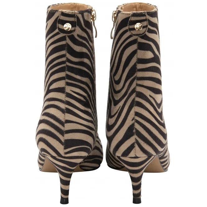 Brown & Beige Zebra-Print Currans Pointed-Toe Ankle Boots | Ravel 3 Brown & Beige Zebra-Print Currans Pointed-Toe Ankle Boots | Ravel - Image 3