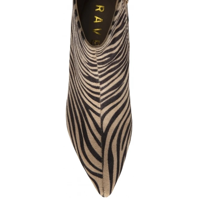 Brown & Beige Zebra-Print Currans Pointed-Toe Ankle Boots | Ravel 4 Brown & Beige Zebra-Print Currans Pointed-Toe Ankle Boots | Ravel - Image 4