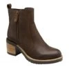 Brown Leather Calder Zip-Up Ankle Boots | Ravel