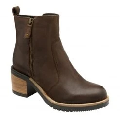 Brown Leather Calder Zip-Up Ankle Boots | Ravel