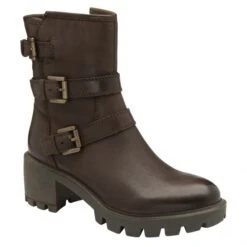 Brown Leather Nell Zip-Up Mid-Calf Boots | Ravel