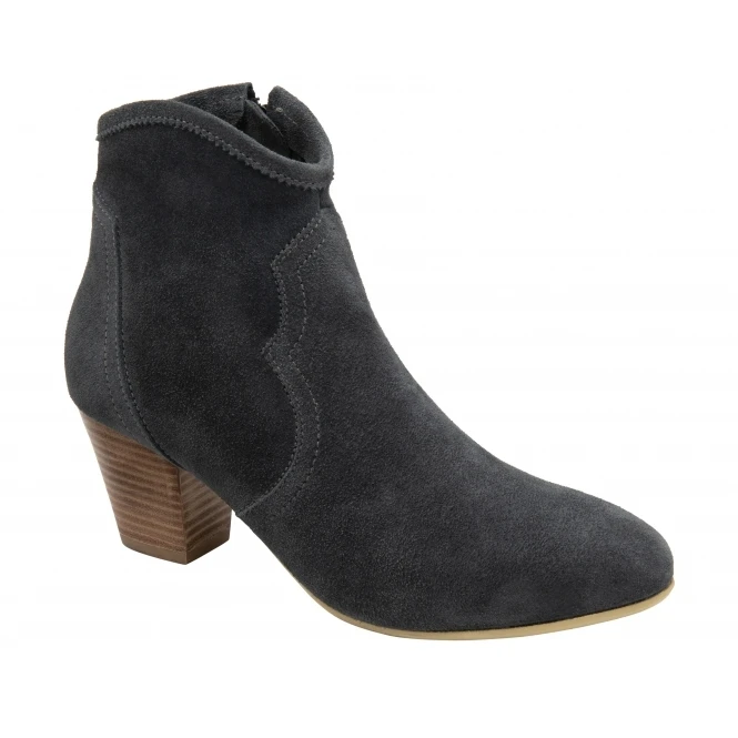 Charcoal Suede Teelin Heeled Ankle Boots | Ravel 1 Charcoal Suede Teelin Heeled Ankle Boots | Ravel