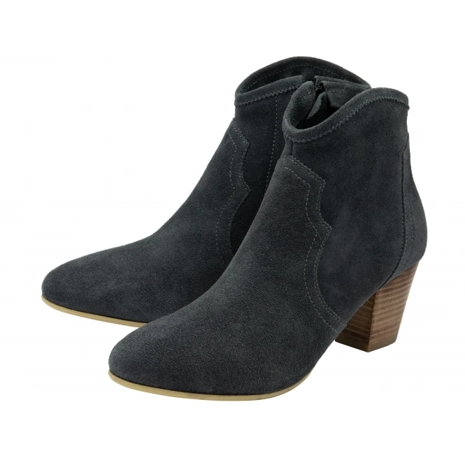 Charcoal Suede Teelin Heeled Ankle Boots | Ravel 2 Charcoal Suede Teelin Heeled Ankle Boots | Ravel - Image 2