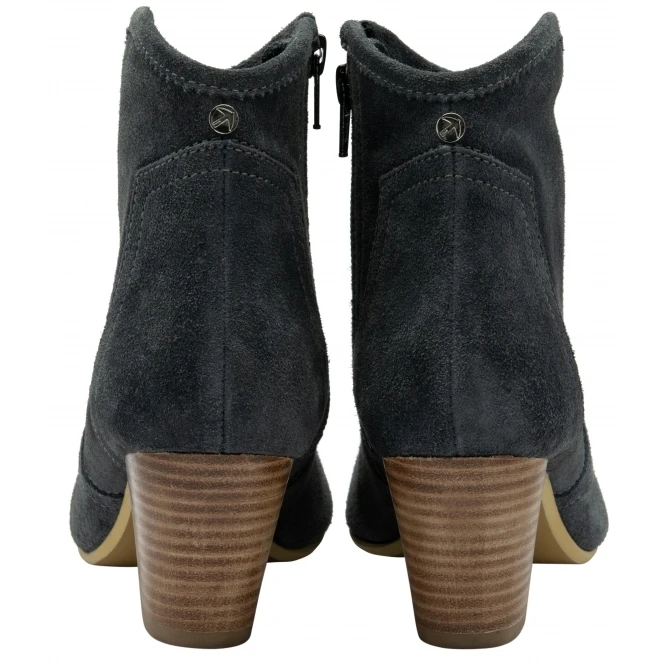Charcoal Suede Teelin Heeled Ankle Boots | Ravel 3 Charcoal Suede Teelin Heeled Ankle Boots | Ravel - Image 3