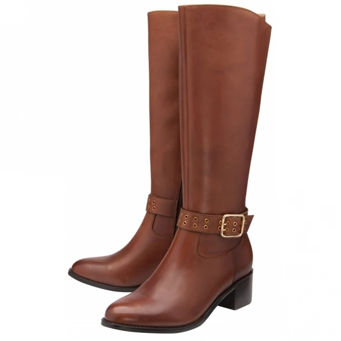 Cognac Lajas Leather Knee High Boots | Ravel 2 Cognac Lajas Leather Knee High Boots | Ravel - Image 2