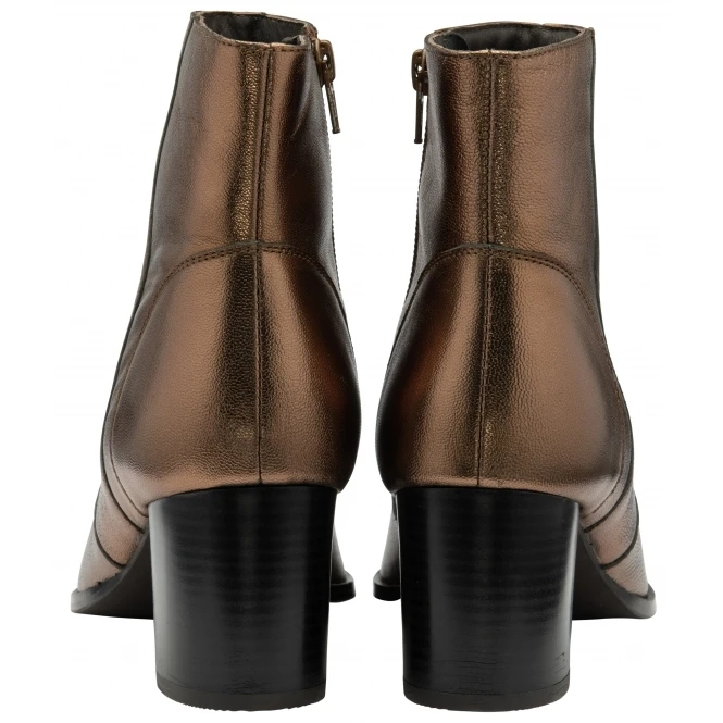 Copper Foil Leather Louth Heeled Ankle Boots | Ravel 3 Copper Foil Leather Louth Heeled Ankle Boots | Ravel - Image 3
