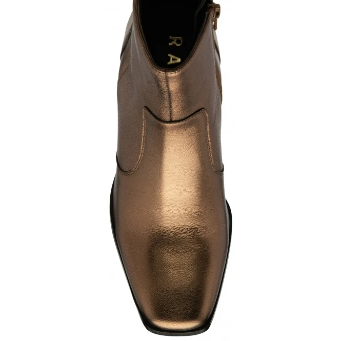 Copper Foil Leather Louth Heeled Ankle Boots | Ravel 4 Copper Foil Leather Louth Heeled Ankle Boots | Ravel - Image 4