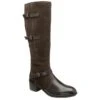 Dark Brown Mary Leather & Suede Knee High Boots | Ravel