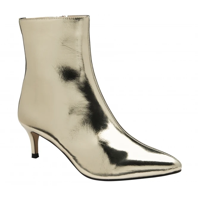 Gold Currans Pointed-Toe Ankle Boots | Ravel 1 Gold Currans Pointed-Toe Ankle Boots | Ravel