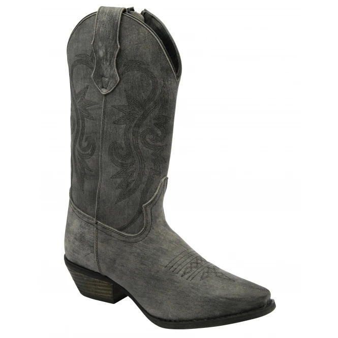 Grey Leather Taylor Cowboy Boots | Ravel 1 Grey Leather Taylor Cowboy Boots | Ravel