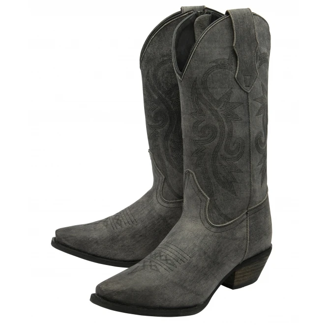 Grey Leather Taylor Cowboy Boots | Ravel 2 Grey Leather Taylor Cowboy Boots | Ravel - Image 2