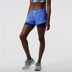 New Balance Womens Printed Impact Run 2in1 Shorts