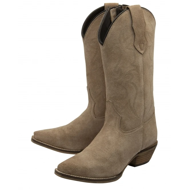 Stone Suede Taylor Cowboy Boots | Ravel 2 Stone Suede Taylor Cowboy Boots | Ravel - Image 2